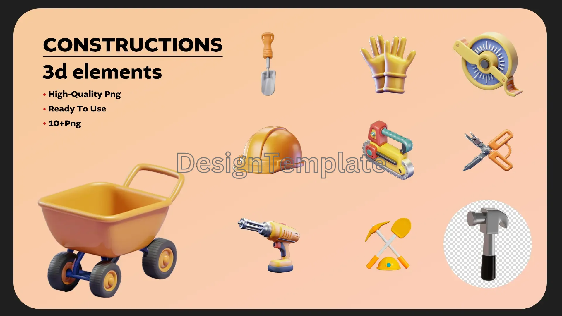 Heavy Duty Exquisite 3D Construction Elements Collection image